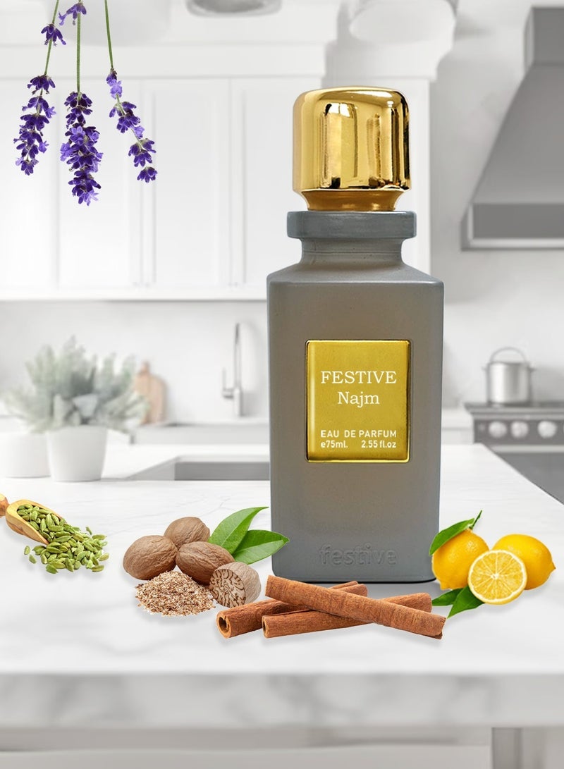 Festive Gallery Najm by Festive,Eau De Perfume With Luxury  Box and Gift Bag, Premium Quality Savage Elixir Fragrance for Men 75ml - Image 1