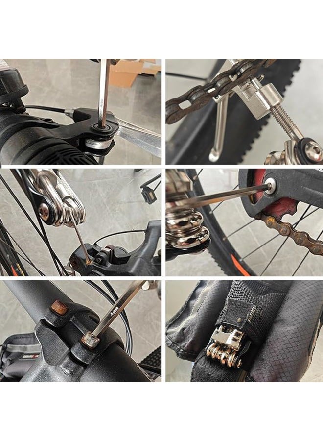 VJK 17 in 1 Bike Multi Tool Kit with Chain Breaker Ergonomic and Lightweight MTB Bike Repair Kit Motorcycle Accessories Stainless Steel - Image 5