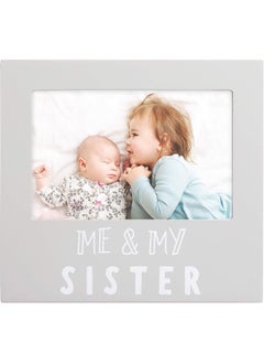 pearhead Pearhead Me & My Sister Sentiment Photo Frame, Big Sister or Brother Gift, Sibling Pictures, Gray  - Image 1