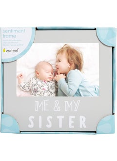 pearhead Pearhead Me & My Sister Sentiment Photo Frame, Big Sister or Brother Gift, Sibling Pictures, Gray  - Image 3