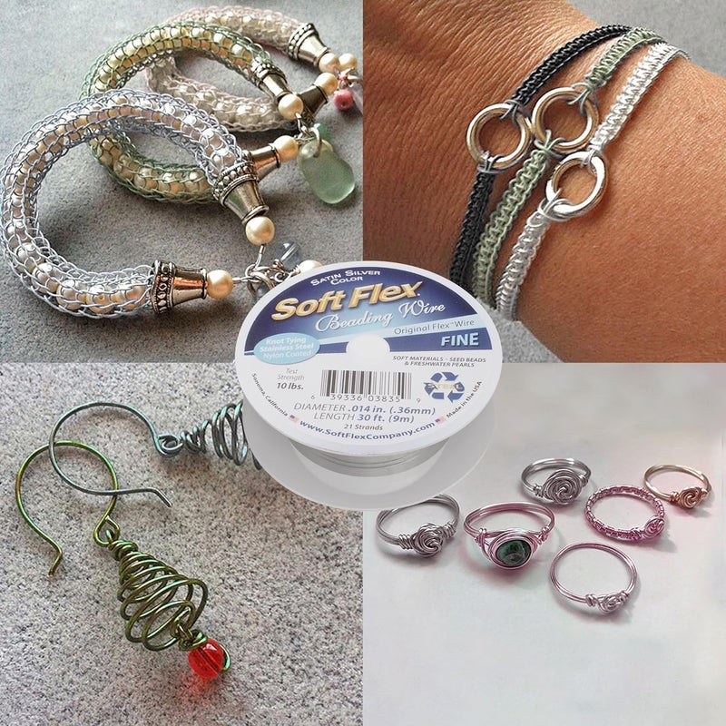 Soft Flex 21 Strand Beading Wire - Fine 0.14 Diameter - 30 Feet Design Wire - Satin Silver - Image 4