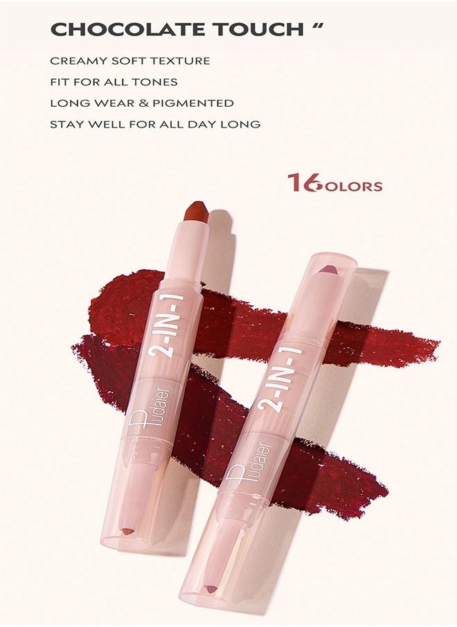 Double Head Lipstick Lip Liner,Makeup Tool Features A Twist Up Lipstick And Lip Liner For Long Wearing,Make Your Lips Look More Smooth And Natural Plump Be A More Confident Person - pzsku/ZD0318DADA9018EFD8A63Z/45/_/1694247483/aff52535-6319-45f6-8ccd-684620238322