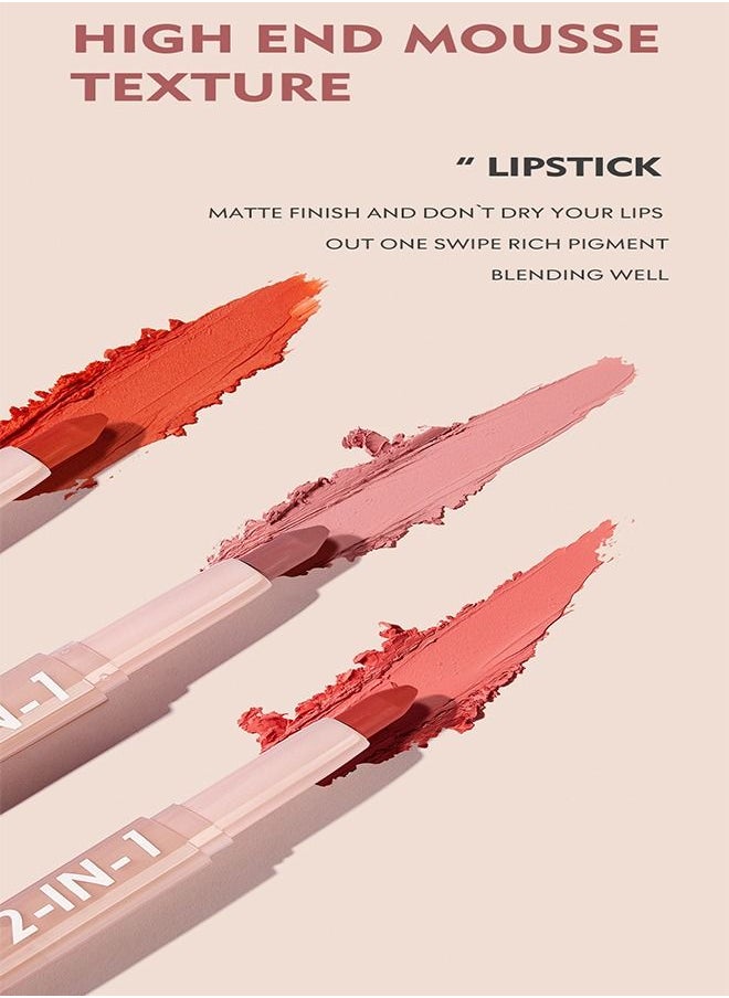 Double Head Lipstick Lip Liner,Makeup Tool Features A Twist Up Lipstick And Lip Liner For Long Wearing,Make Your Lips Look More Smooth And Natural Plump Be A More Confident Person - pzsku/ZD0318DADA9018EFD8A63Z/45/_/1694247484/4576f738-05c7-44b4-802c-0b7e7b6064d9