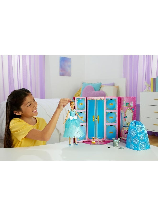 Mattel Games ألعاب أميرات ديزني، دمية سندريلا المفاجأة وأكسسواراتها - Image 3