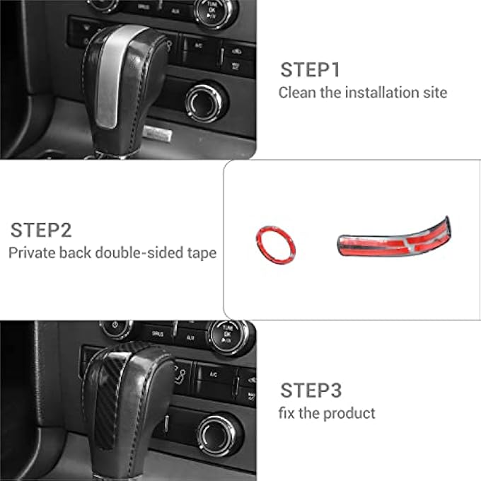 ريحني لتغطية تجهيز مقبض ناقل الحركة من فورد متوافق مع فورد موستانج 20102014 ملحقات الألياف الكربونية الداخلية - Image 5