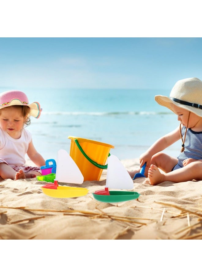 Toyvian Toyvian 1 Set Toy Boats 3PCS Toddler Bathtub Sailing Boats for Kids Mini Boat Toys Sailboat Floating Row Swimming Pool Bulk Yacht Child Toy Boats Bathtub Toy Plastic Sailing Boats Toys for Toddles  - Image 4