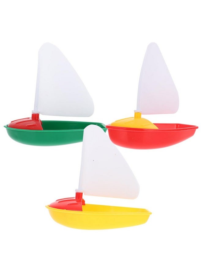 Toyvian Toyvian 1 Set Toy Boats 3PCS Toddler Bathtub Sailing Boats for Kids Mini Boat Toys Sailboat Floating Row Swimming Pool Bulk Yacht Child Toy Boats Bathtub Toy Plastic Sailing Boats Toys for Toddles  - Image 1