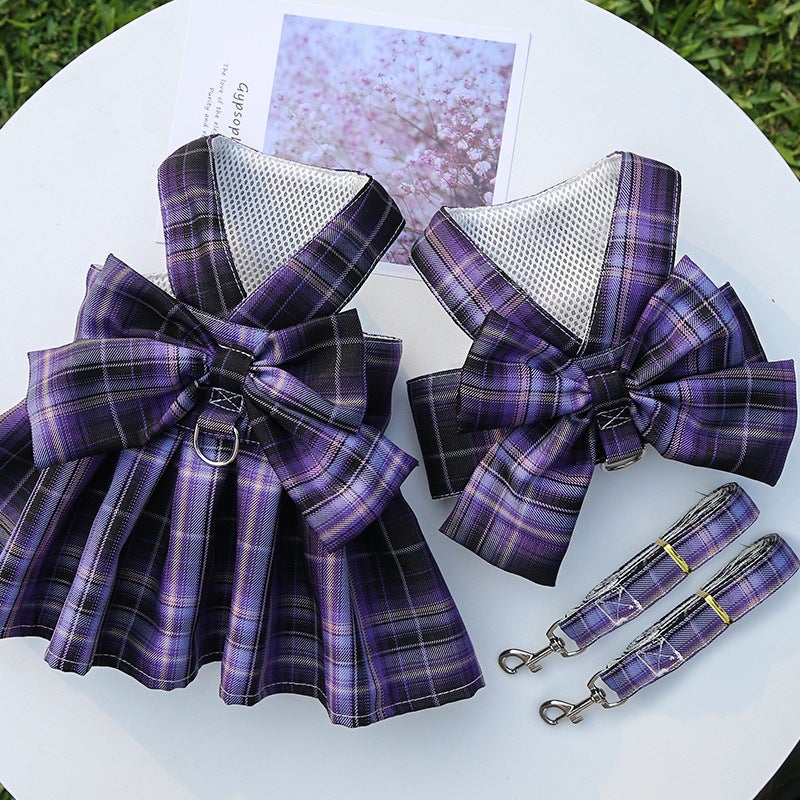 Pet JK Plaid Skirt Harness and Leash Set - Image 4