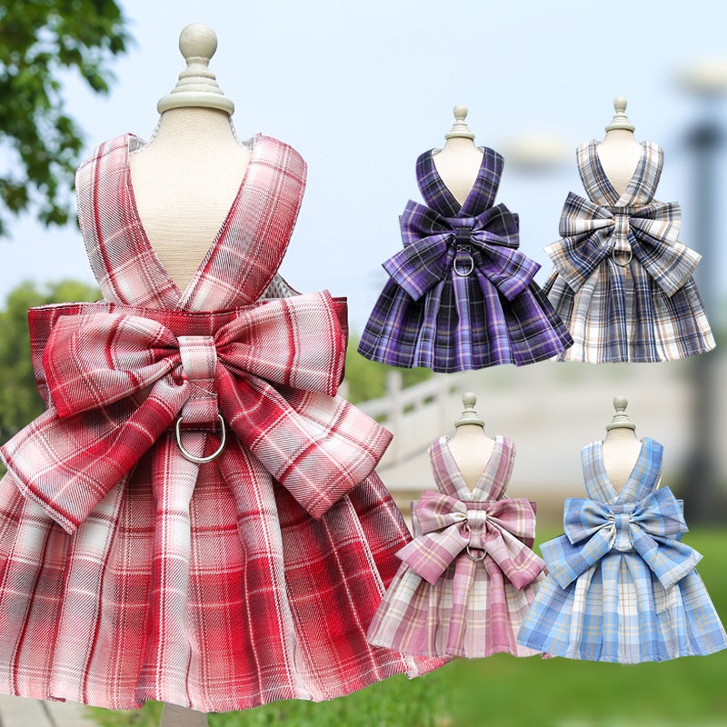Pet JK Plaid Skirt Harness and Leash Set - Image 2