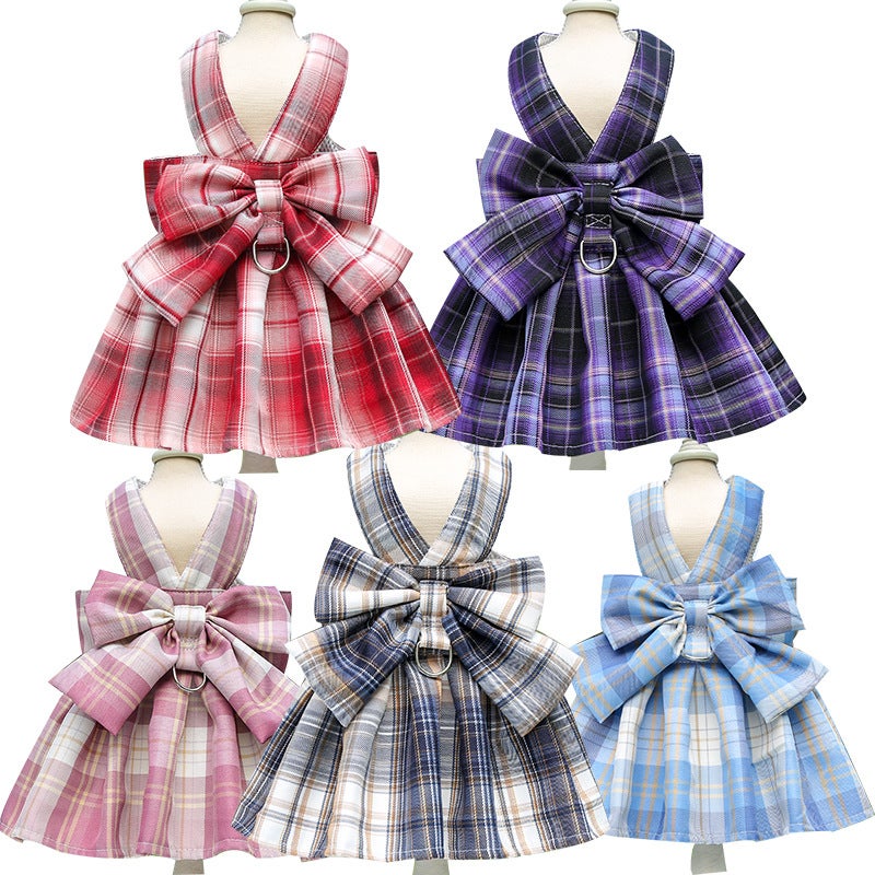 Pet JK Plaid Skirt Harness and Leash Set - Image 1