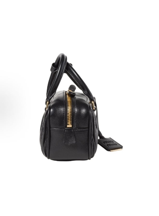 Small Arcadie Top Handle Bag in Matelassé Nappa Leather Crossbody Shoulder - Image 3