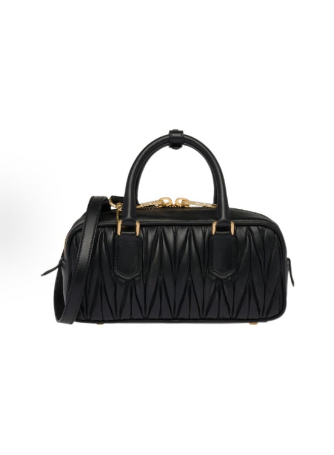 Small Arcadie Top Handle Bag in Matelassé Nappa Leather Crossbody Shoulder - Image 4