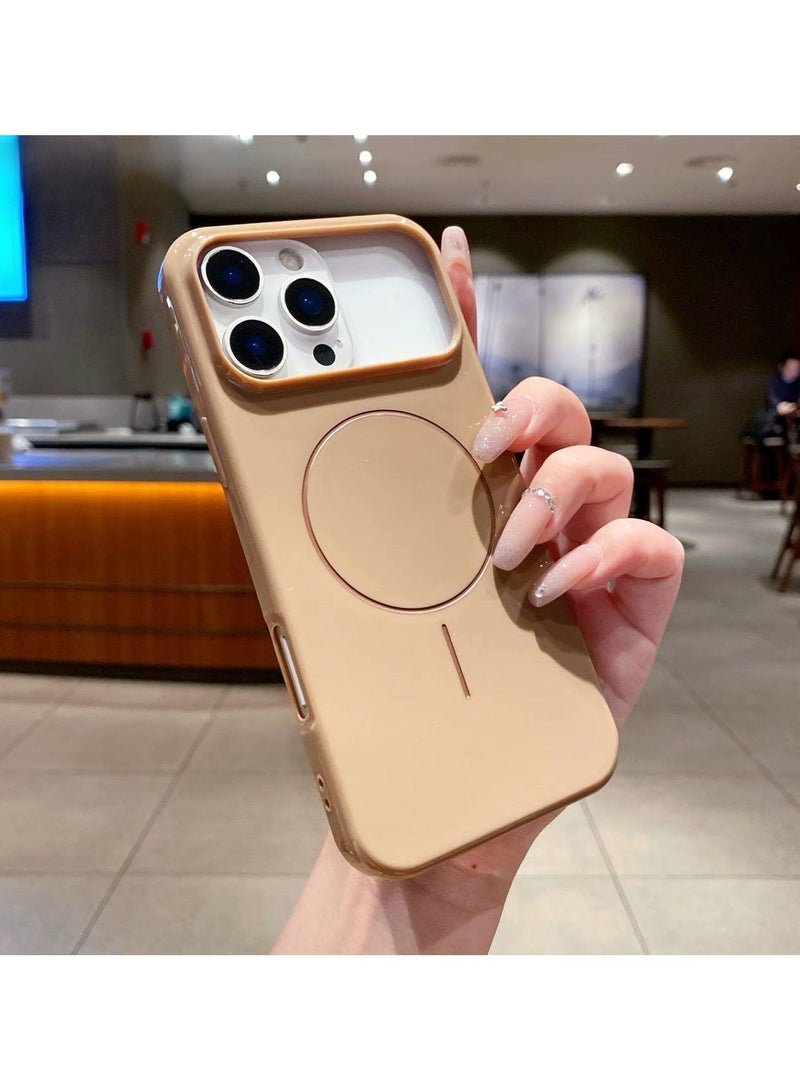 جراب سيليكون لجهاز iPhone 17 Pro Max مع MagSafe، يدعم الشحن المغناطيسي، جراب سيليكون سائل رفيع، حماية من الصدمات، (تيتانيوم صحراوي).