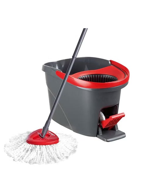 Easy Wring, Clean spin mop and bucket set with foot pedal, Telescopic Handle 85 – 123 cm, Floor mop with spinning wringer,