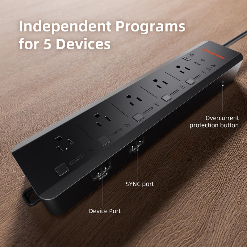 Spider Farmer GGS AC5 Power Strip Kits, 5 AC APP-Based Controls Outlets, 3 in 1 Soil Sensor, Temp Humid Light Sensor, for Indoor Grow Tent and Room - Image 5