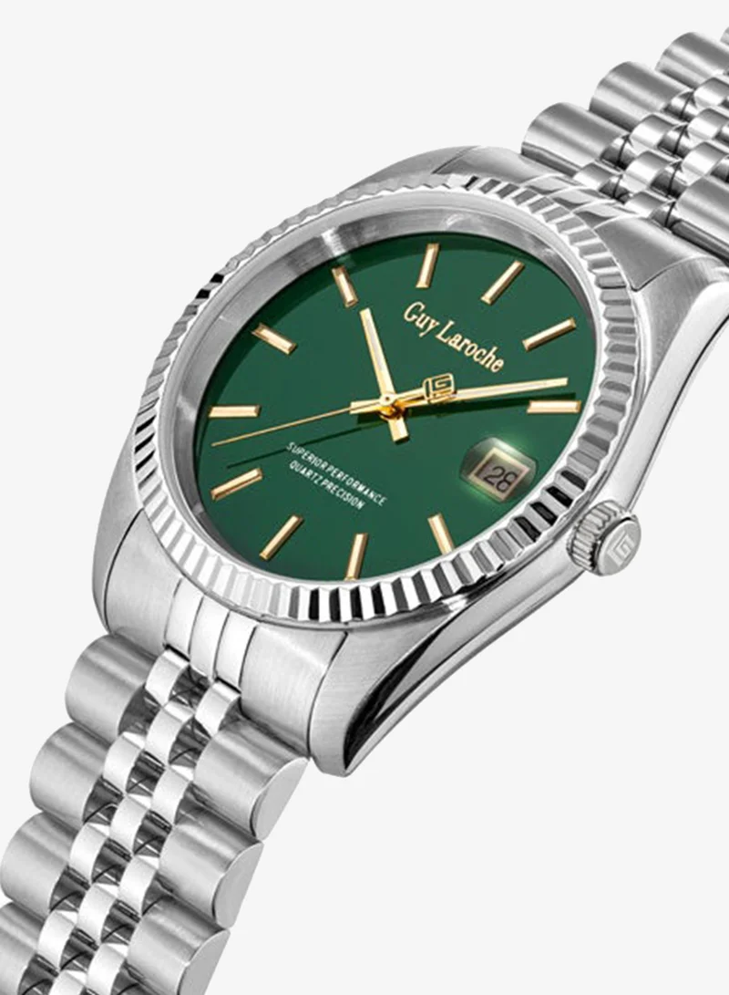 غاي لاروش Anthony Stainless Steel Bracelet Analog Watch for Men, 40.5mm