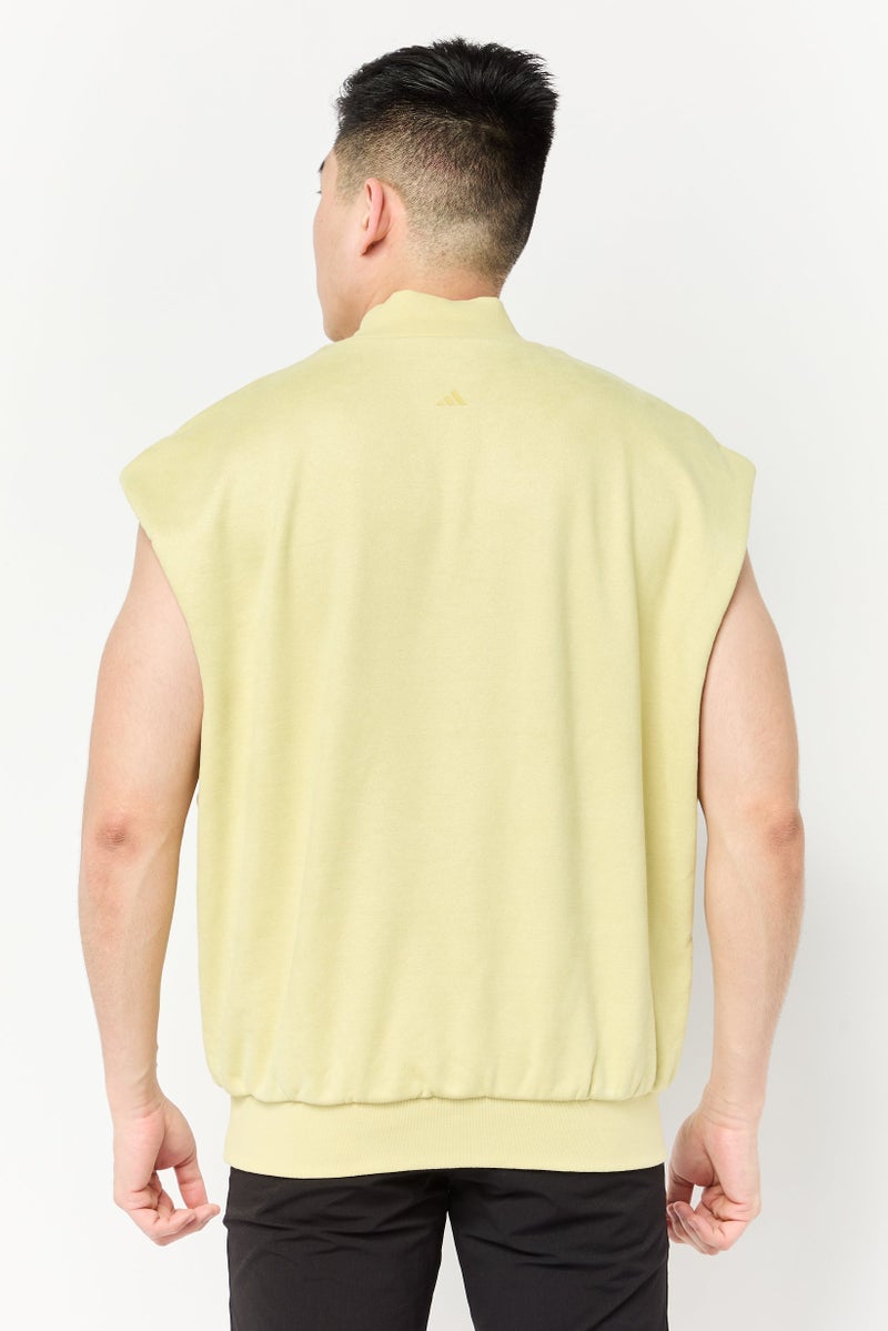 Adidas Men Sportswear Fit Sleeveless Basketball Vest, Yellow  - Image 3