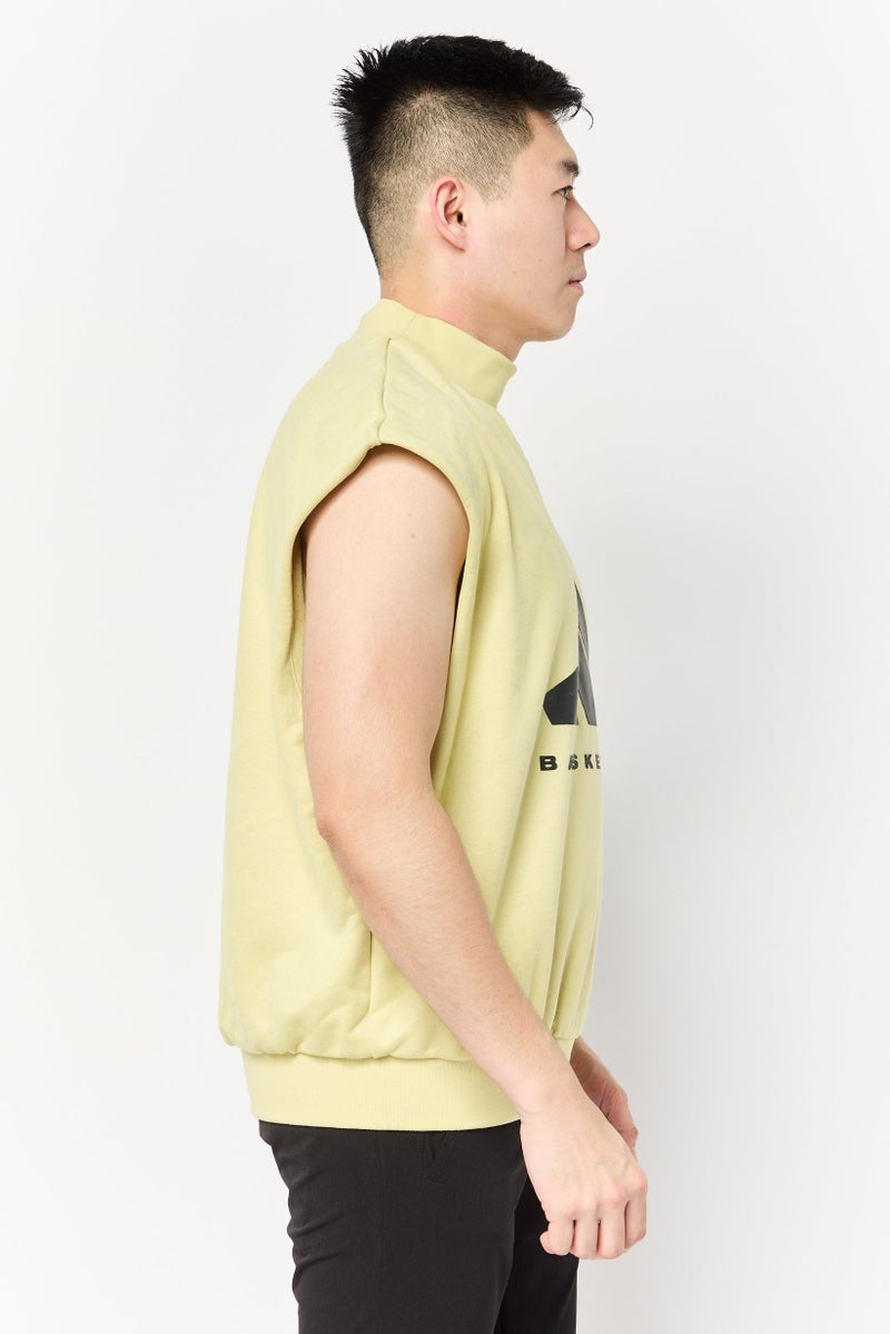 Adidas Men Sportswear Fit Sleeveless Basketball Vest, Yellow  - Image 2