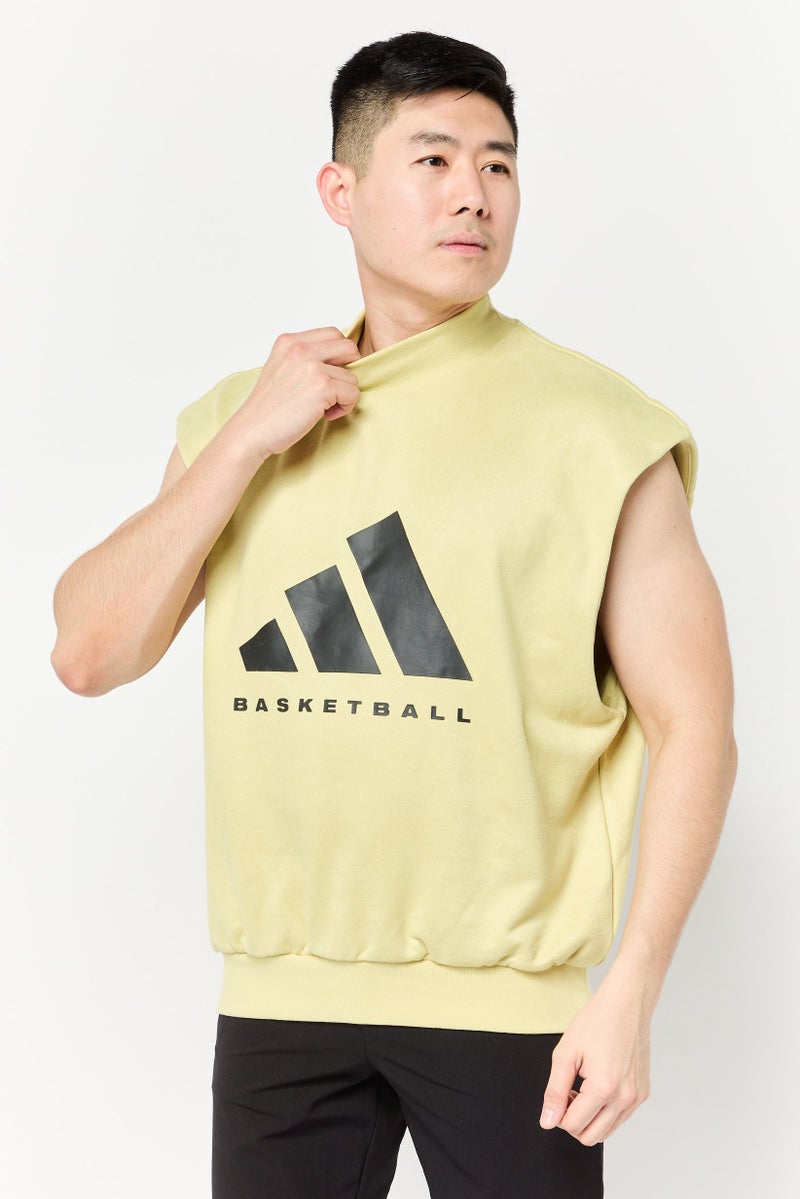 Adidas Men Sportswear Fit Sleeveless Basketball Vest, Yellow  - Image 1