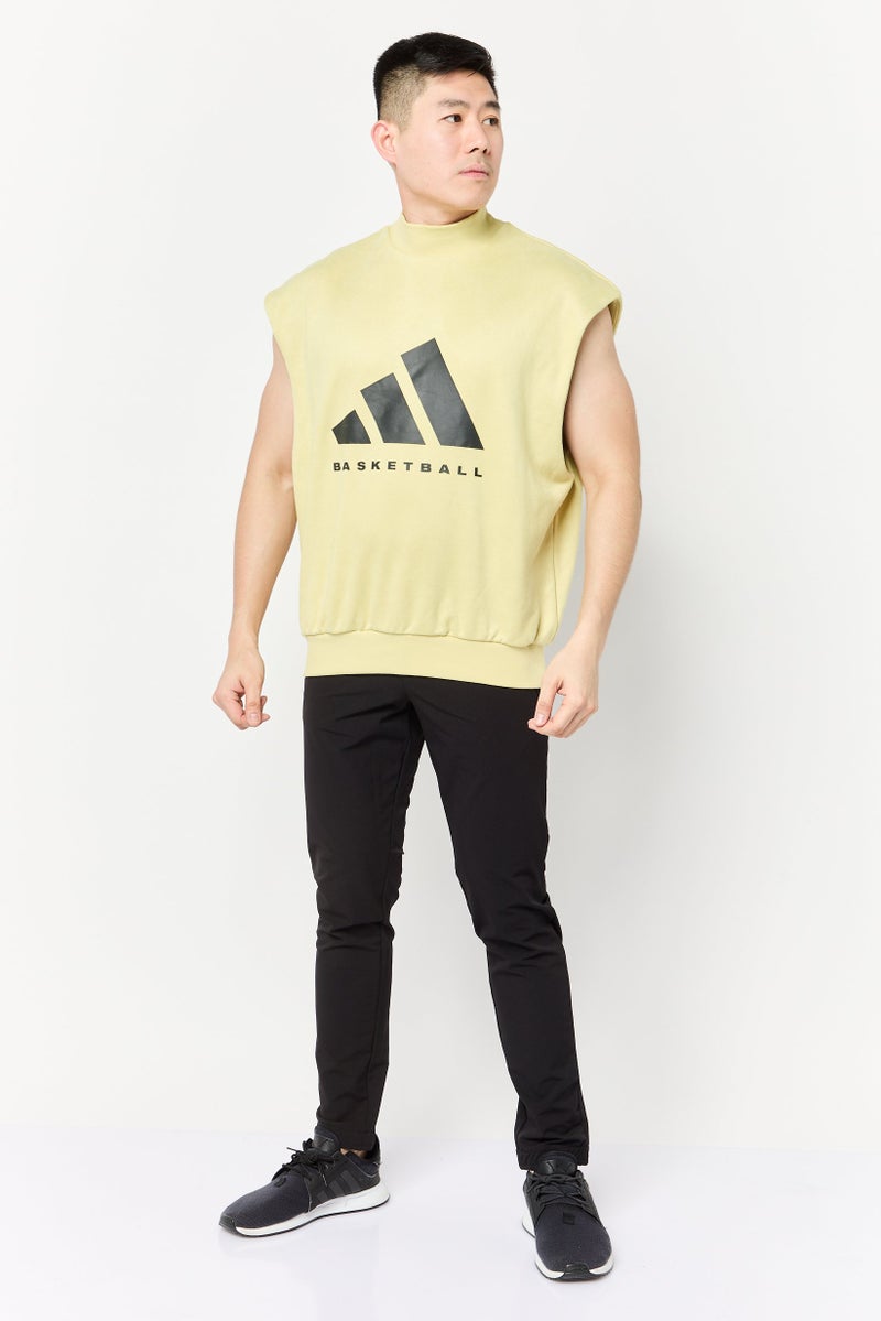 Adidas Men Sportswear Fit Sleeveless Basketball Vest, Yellow  - Image 4