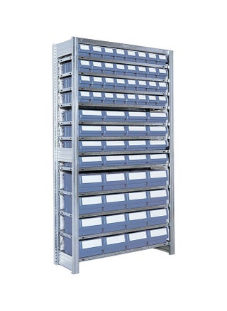 Galvanised Boltless Shelving, Extension Bay Complete With 64 (16 type 214, 16 type 209 and 32 type 109) Assorted RK Containers 1850x1008x300 mmgalvanised - pzsku/ZD031AFDCC77A3A9019B2Z/45/_/1656332273/cef3343f-2b17-458d-8ee9-8d9ca7957204