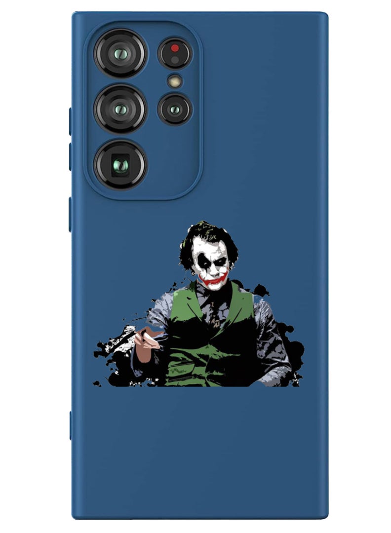 Theodor Protective Slim Fit Case Liquid Silicone Cover with Full Body Protection Anti-Scratch Shockproof Case For Samsung Galaxy S24 Ultra (Blue) - Joker Pointing - Image 1