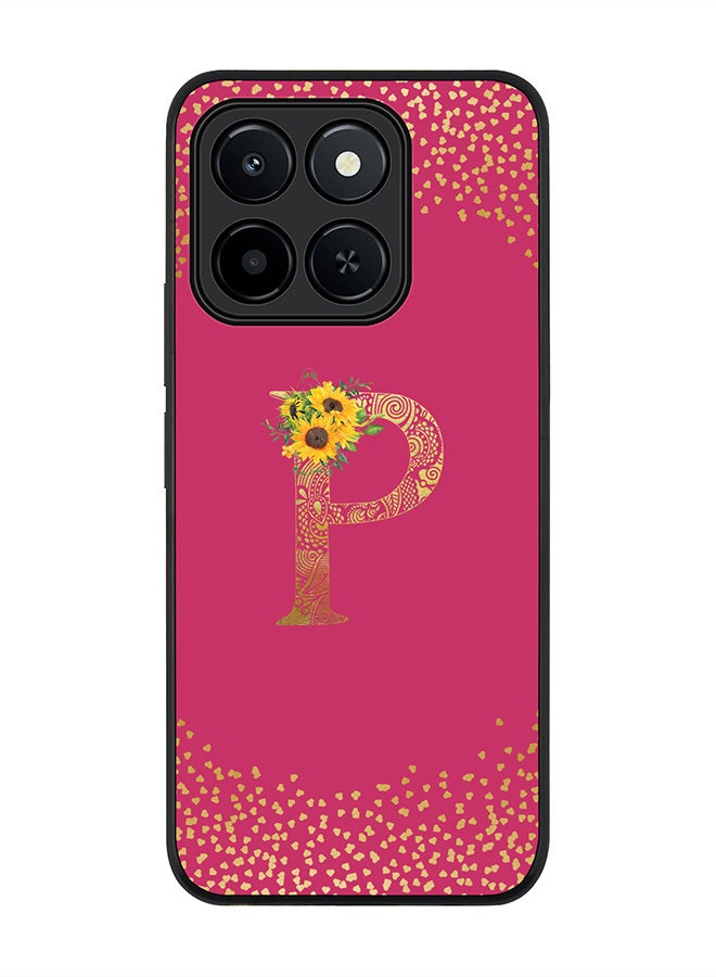 Stylizedd For Honor X6c Case,Slim fit Camera Protection, Shockproof Thin Phone cover  - Custom Floral Monogram - P ( Deep Pink )