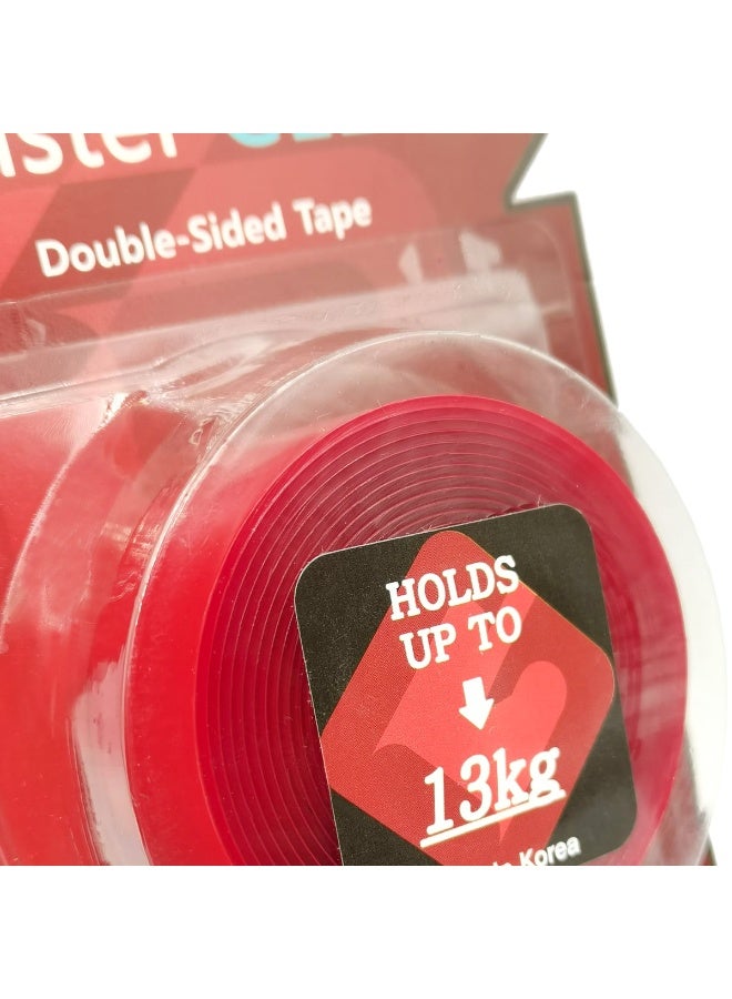 MASTERFIT Clear Double Sided Tape Heavy Duty Transparent Mounting Tape Strong Adhesive 13kg Hold - Image 3