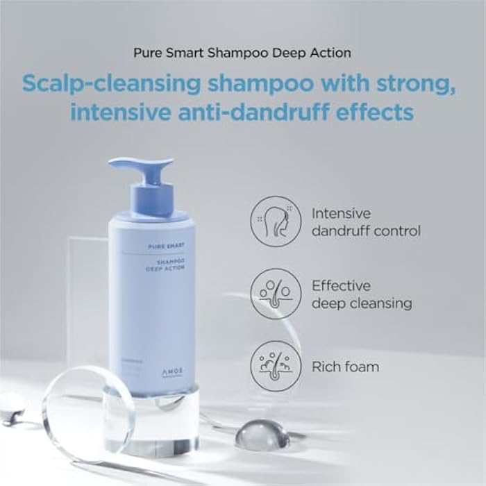 AMOS PROFESSIONAL Pure Smart Shampoo Deep Action l Clarifying Shampoo for Dandruff, build-up and Dirt, For Oil & Flake Control, 16.9 fl. oz. - Image 3