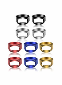 Y&D 10 Pieces Ring Bottle Opener Stainless Steel Beer Colorful Finger for Party Present Supplies  - Image 1