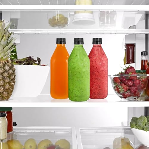 Coloch 10 Pack 33 Oz Plastic Juice Bottles with Black Caps, 1L Empty Clear Soda Bottle Reusable Drink Container Plastic Milk Bottle for Water, Juice, Beverage, Cold Drinks, Picnic, Home Use - Image 5