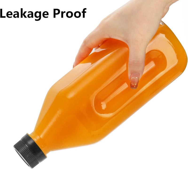 Coloch 10 Pack 33 Oz Plastic Juice Bottles with Black Caps, 1L Empty Clear Soda Bottle Reusable Drink Container Plastic Milk Bottle for Water, Juice, Beverage, Cold Drinks, Picnic, Home Use - Image 3