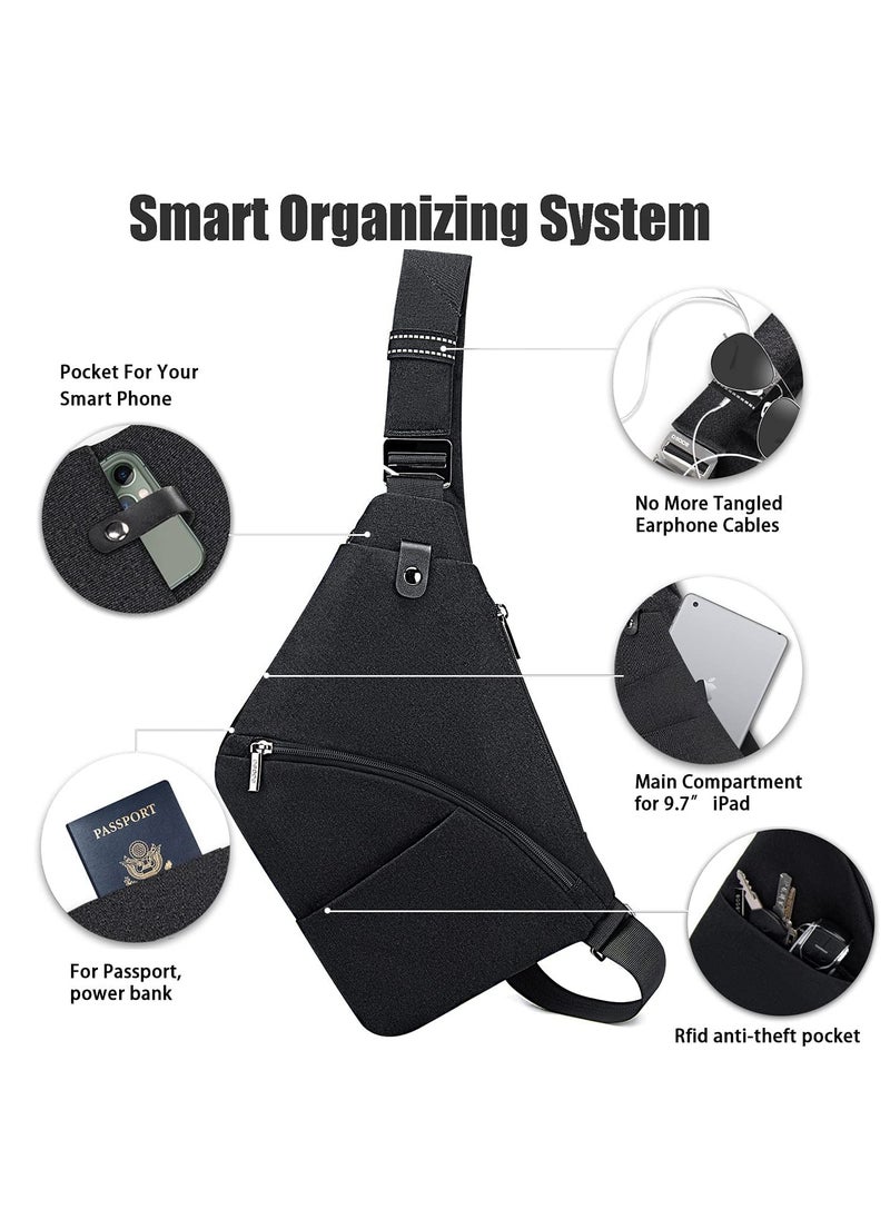 SYOSI - Anti Theft Waterproof Shoulder Backpack Sling Chest Crossbody Bag Cover Pack Rucksack Bicycle Sport - Image 1