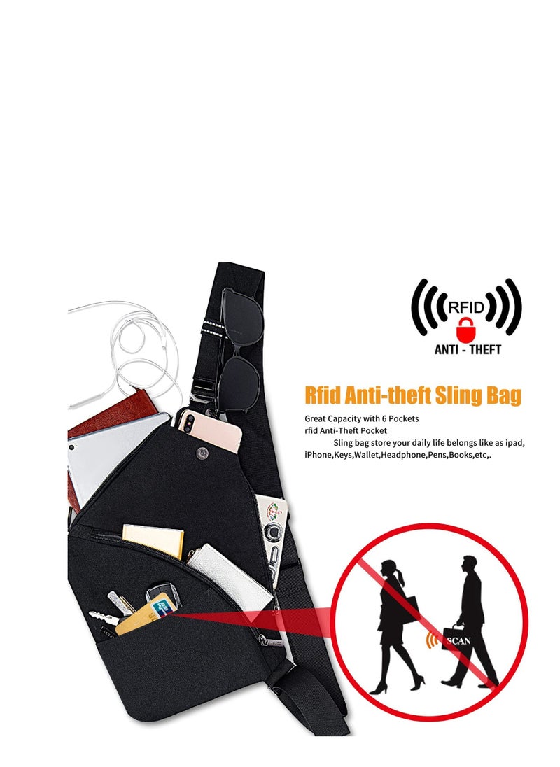 SYOSI - Anti Theft Waterproof Shoulder Backpack Sling Chest Crossbody Bag Cover Pack Rucksack Bicycle Sport - Image 1