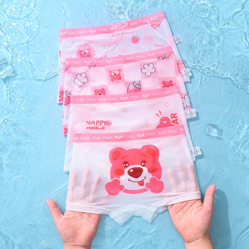 Breathable Summer Girls Boxer Briefs for Kids New pink breathable mesh