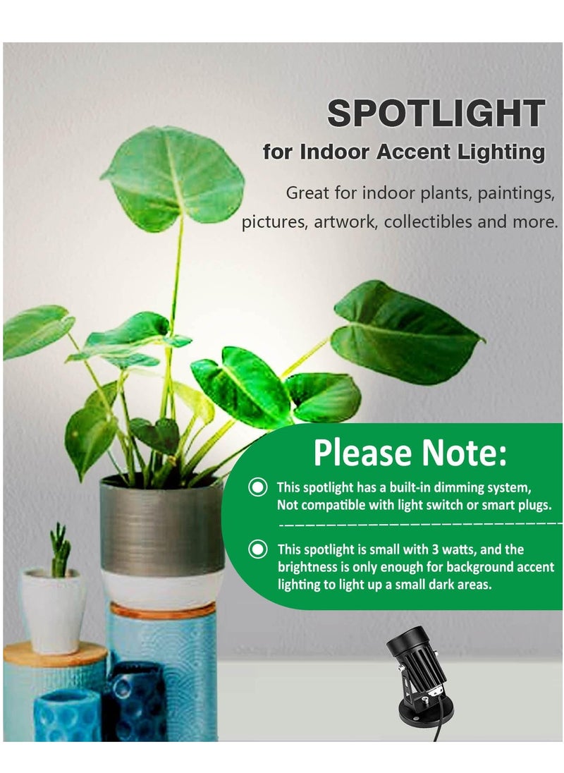 SYOSI Dimmable LED Spot Lights Indoor Uplighting 3W USB Powered Floor Spot Lights Uplights Indoor Accent Light for Plants with 3 Color Lighting Modes and Auto On Off Timer Function 3h 6h 9h Black  - Image 4