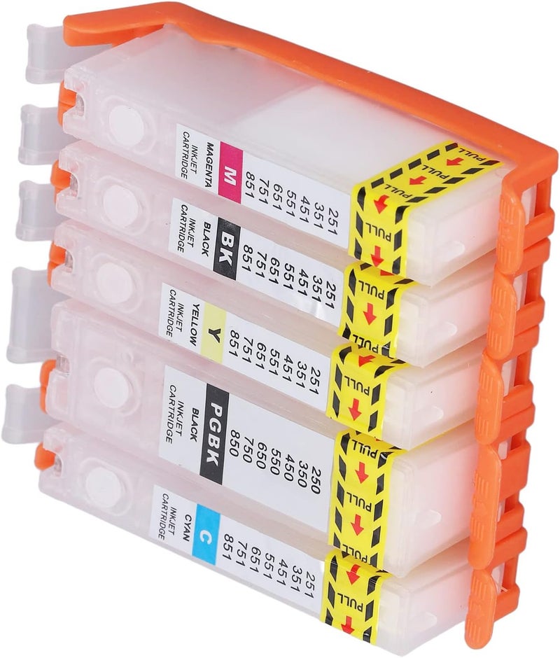 Ink Cartridge Reusable Smooth Ink Output 5 Colors PGBK BK C M Y Printer Cartridge (750-751) - Image 5