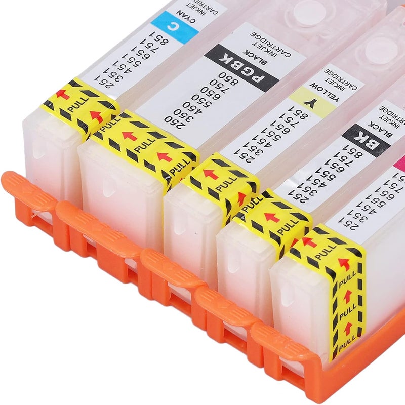 Ink Cartridge Reusable Smooth Ink Output 5 Colors PGBK BK C M Y Printer Cartridge (750-751) - Image 2