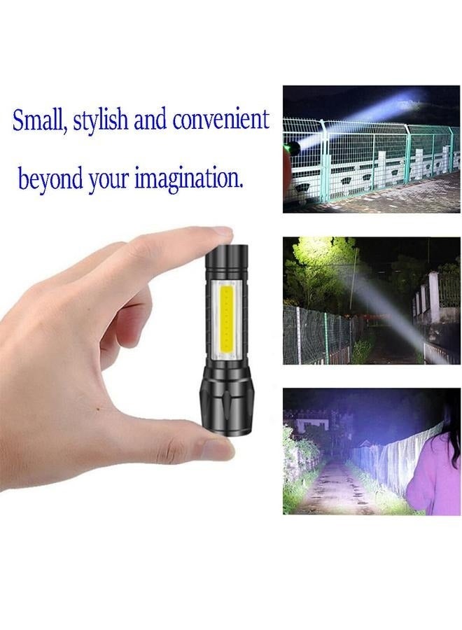 Rechargeable Flashlights High Llumens LED-Mini USB Rechargeable Flashlight Portable Waterproof Flashlight with COB Side Lights (1pack) - Image 2