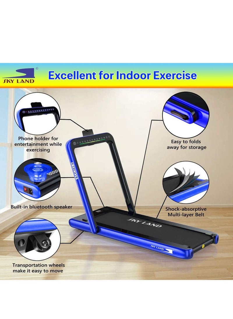 Sky Land - 2-in-1 Walking Pad Treadmill | 2.25 HP Quiet Motor, Bluetooth Speaker, LED Display & Compact Foldable Running machine for Home & Office – EM-1282-B - Image 1