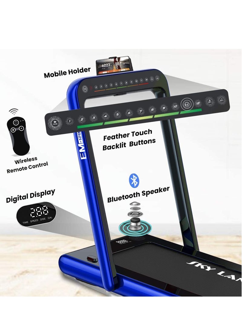 Sky Land - 2-in-1 Walking Pad Treadmill | 2.25 HP Quiet Motor, Bluetooth Speaker, LED Display & Compact Foldable Running machine for Home & Office – EM-1282-B - Image 1