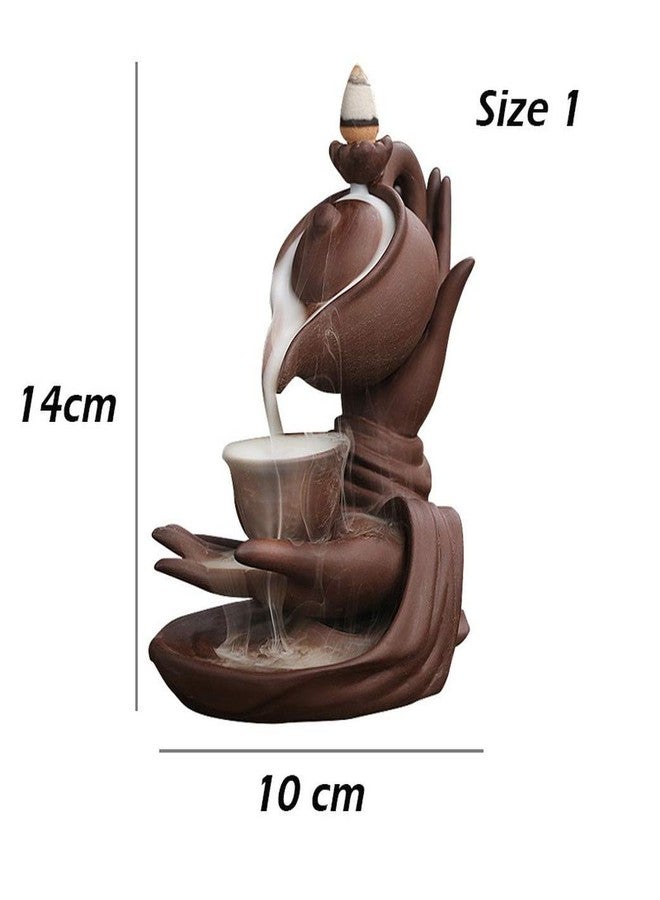 FIYOEO Buddha Hand Series Backflow Incense Burner Indoor Smoke Waterfall Incense Holder Creative Teapot Shaped Ceramic Incense Burner - Image 5