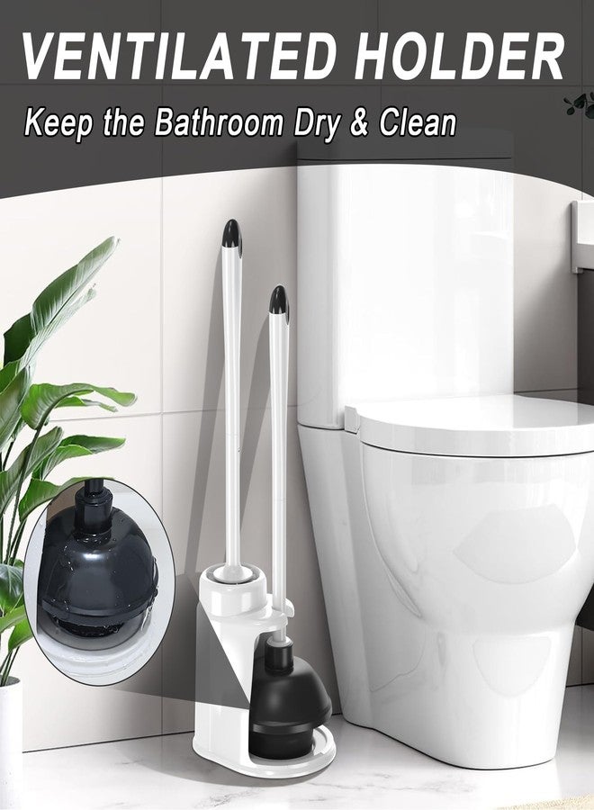 NEWE Toilet Brush and Plunger Set, 2 in 1 Toilet Plunger Heavy Duty, Toilet Brush and Holder with Hidden Tweezers, Toilet Bowl Brush for Bathroom Toilet - Image 4