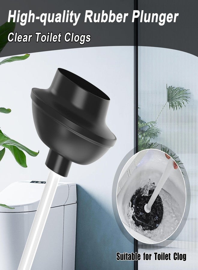 NEWE Toilet Brush and Plunger Set, 2 in 1 Toilet Plunger Heavy Duty, Toilet Brush and Holder with Hidden Tweezers, Toilet Bowl Brush for Bathroom Toilet - Image 2
