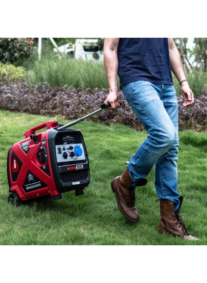 اي باور مولد عاكس هادئ بقوة 2300 واط للتخييم والمناسبات الخارجية ومحطة طاقة محمولة مزودة بمنفذ USB وخانق صديق للبيئة وعداد رقمي - طراز SM2300i - Image 4