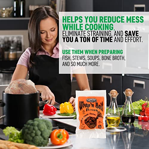 Landau Wrap 'N Boil Cotton Soup Bags - Cloth Bags Are Great For Creating Vegetable Soups, Gravy, Bone Broth, Coffee, Tea & More - Made In The USA - 12 Pack - Image 2