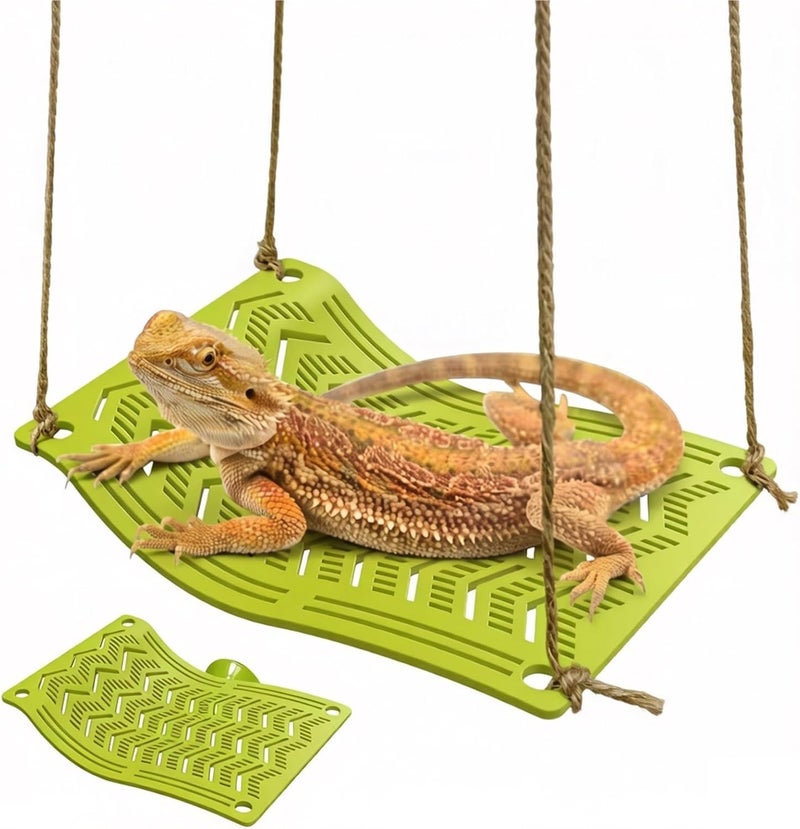 Durable Reptile Hammock Swing Perch - Climbing Bed for Lizards, Geckos, Frogs, Snakes, and Spiders(White,Small) - Image 1