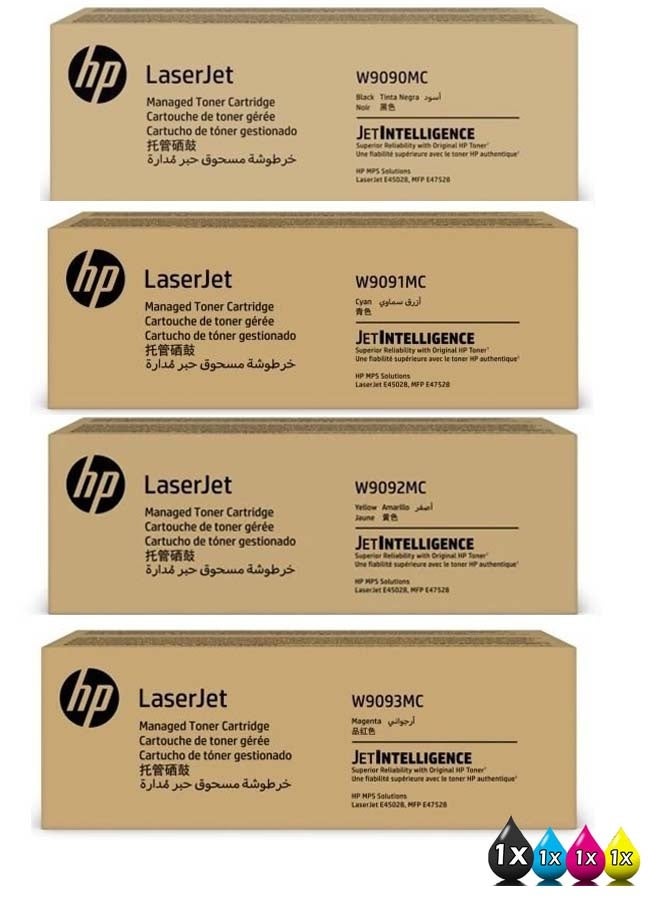 HP أصلية HP W9090MC W9091MC W9092MC W9093MC خرطوشة حبر كاملة المجموعة - Image 1