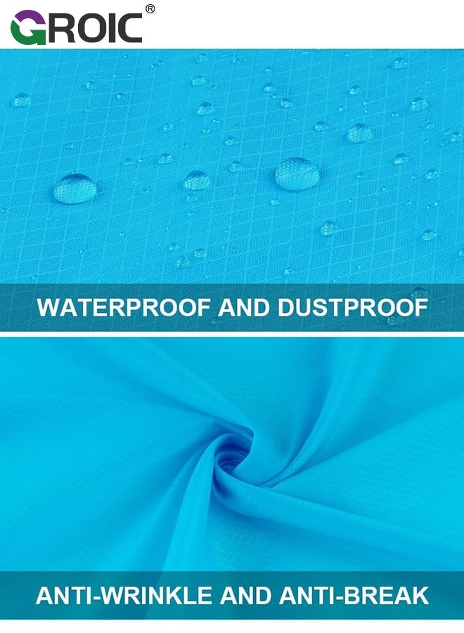 GROIC Picnic Blanket, Mini Pocket Beach Mat 27.5 x 43.3IN (1-2 People), Foldable Thin Ground Sheet for Outdoor Camping Hiking Travel, Lightweight Waterproof Sand Free with Hand Strap  - Image 3