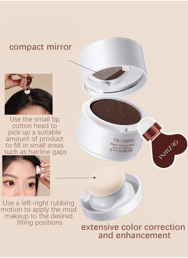 OUZHINI Make Hairline Mud, Instantly Root Touch Up Hair Shadow Powder with Puff Touch, Root Cover Up Hair Color for Thinning Grey Hairline 4G  - Image 5